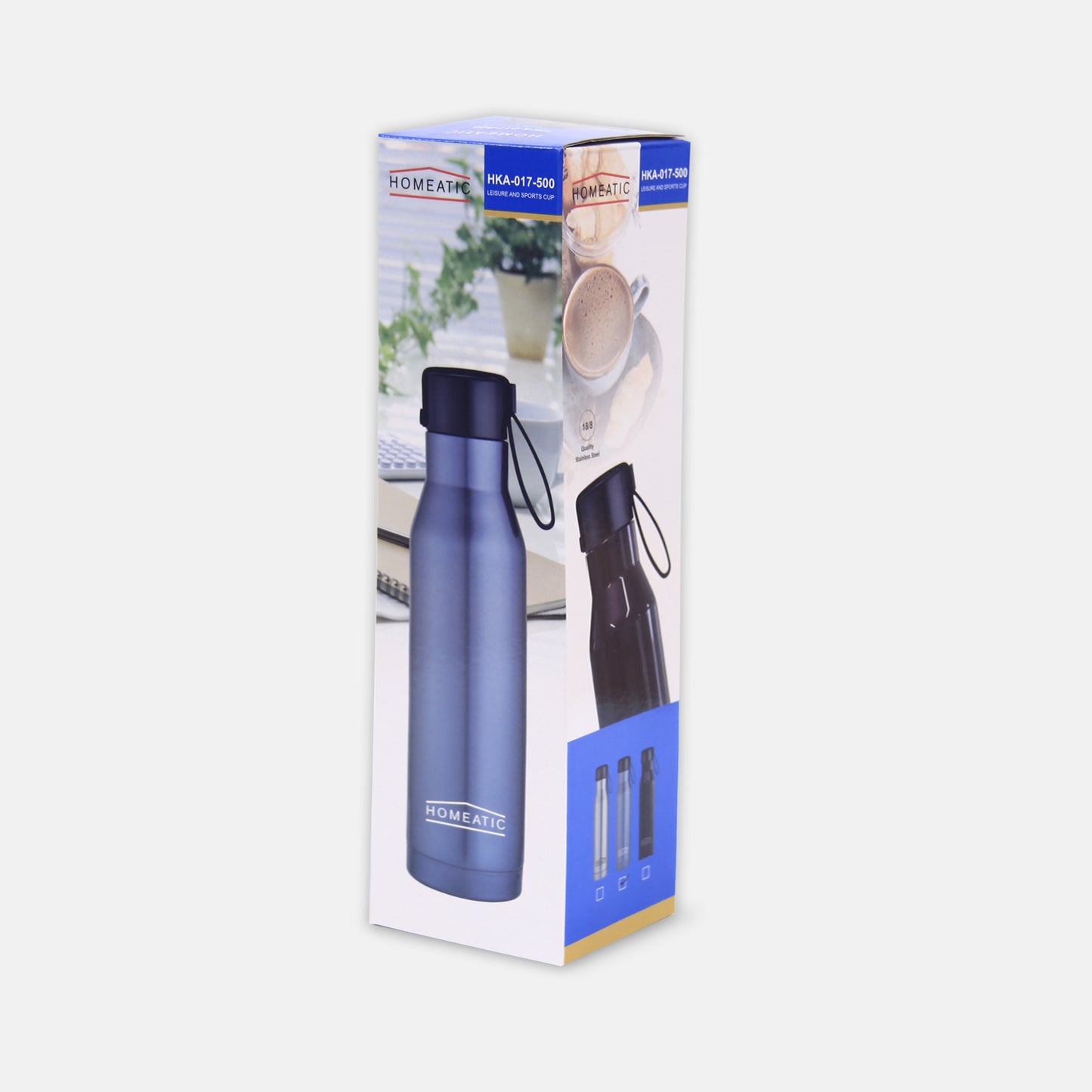 STEEL WATER BOTTLE 500 ML BLUE