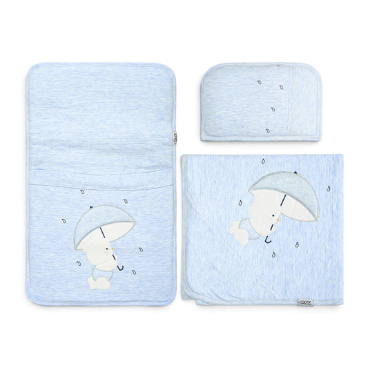 PREMIUM LIGHT BLUE TEDDY BEAR SLEEPING SET