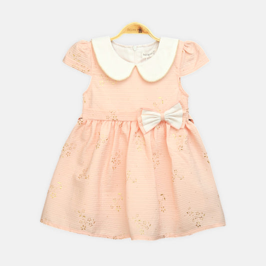 Peach Gold Frock