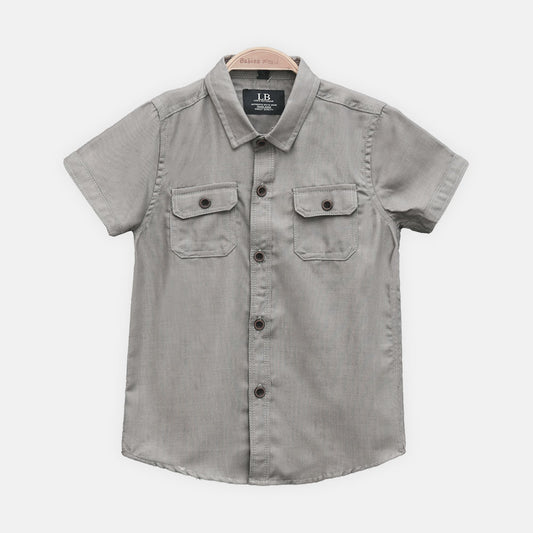 BOY SHIRT LIGHT GREY SHORT-SLEEVE