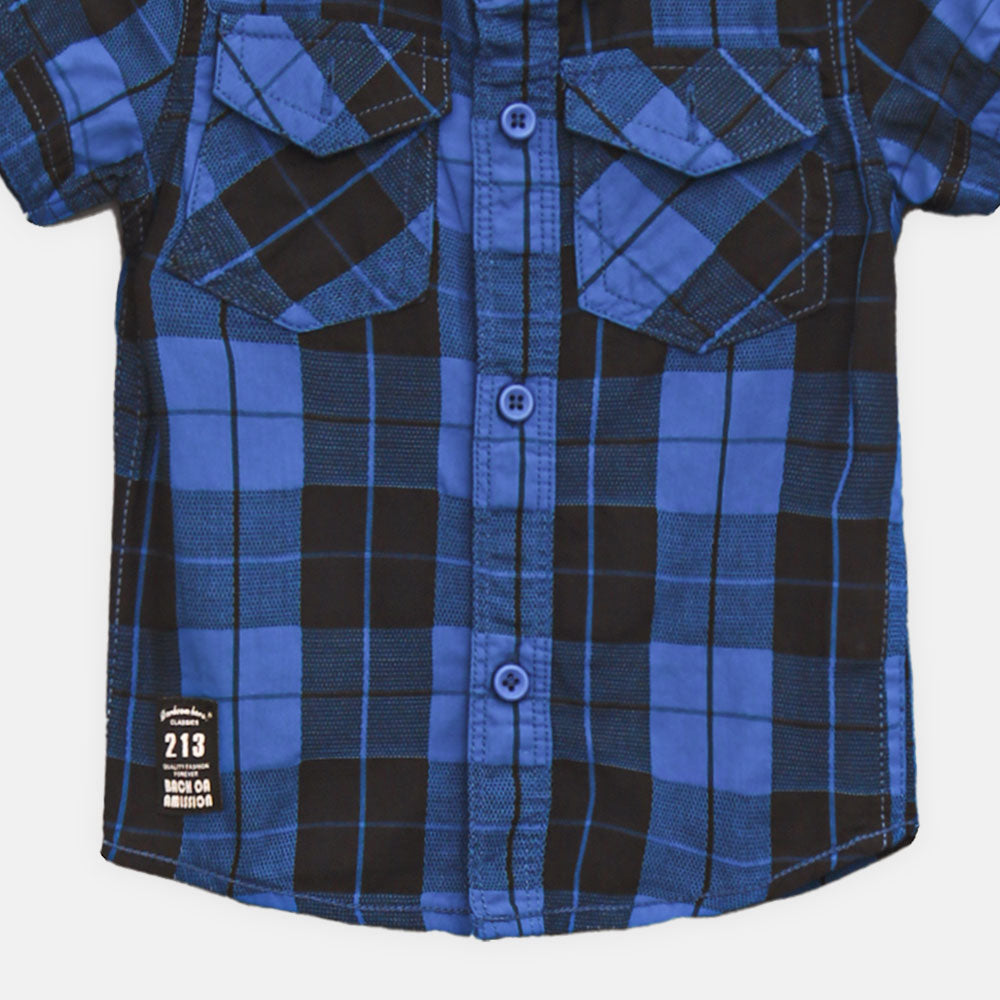 BOY SHIRT BLUE AND BLACK CHECKER
