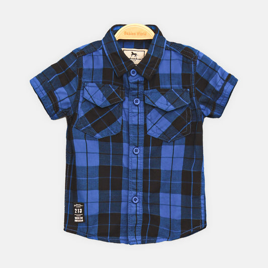 BOY SHIRT BLUE AND BLACK CHECKER