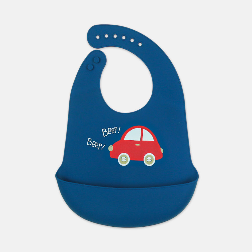 SILICONE BIB BEEP BEEP BLUE SPRINT