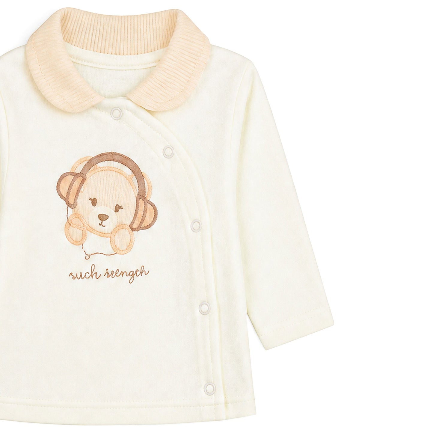 CREAM AND LIGHT PEACH "ROCK SINGER" BEAR BABY GIRL GIFT SET