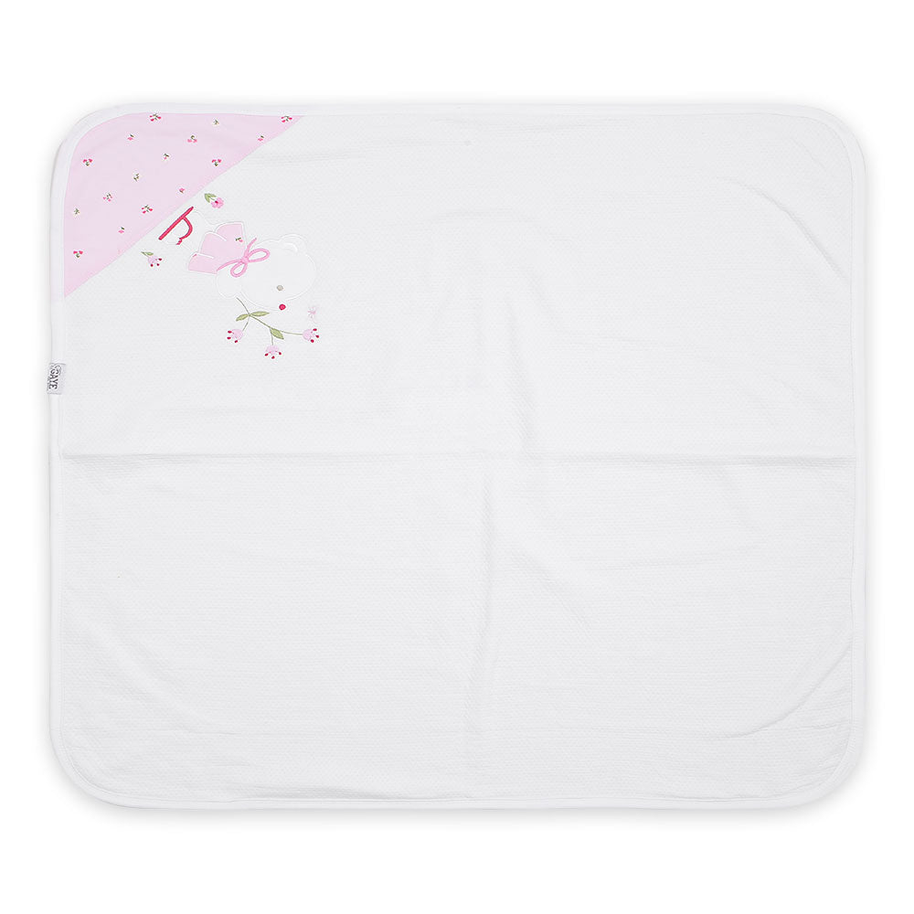 SLEEPING SET PINK TEDDY & FLOWERS