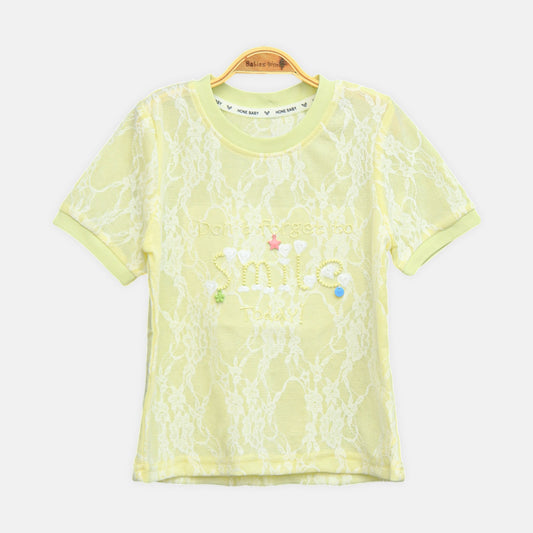 Yellow Lace Smile Top