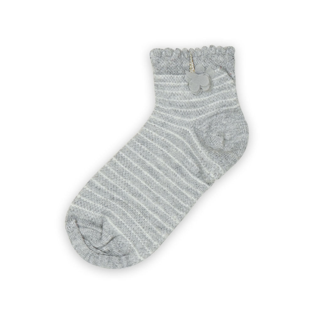 GIRL SOCKS GREY STRIPED