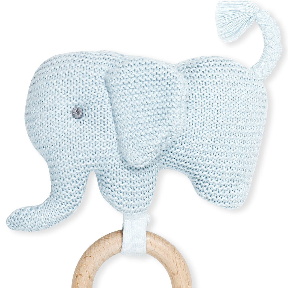 STUFF TOY BLUE ELEPHANT KNITTED