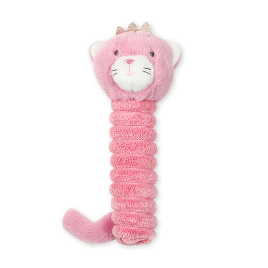 STUFF TOY PINK KITTY PLUSH STICK RATTLE