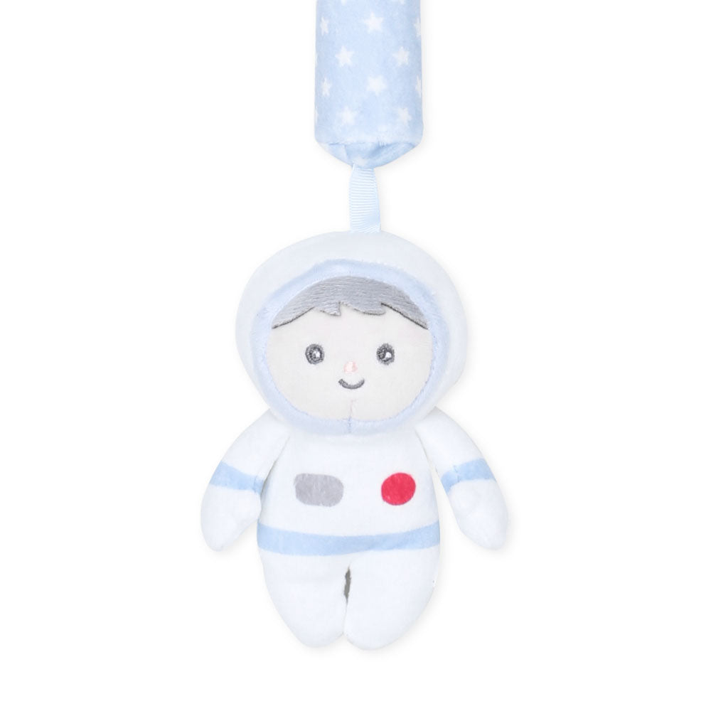STUFF TOY BLUE ASTRONAUT BEAR HAND BELL