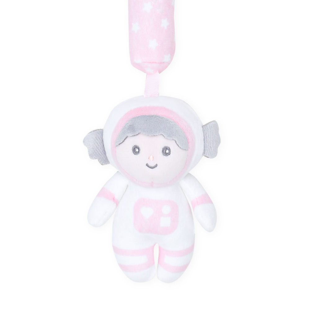 STUFF TOY PINK ASTRONAUT GIRL HAND BELL
