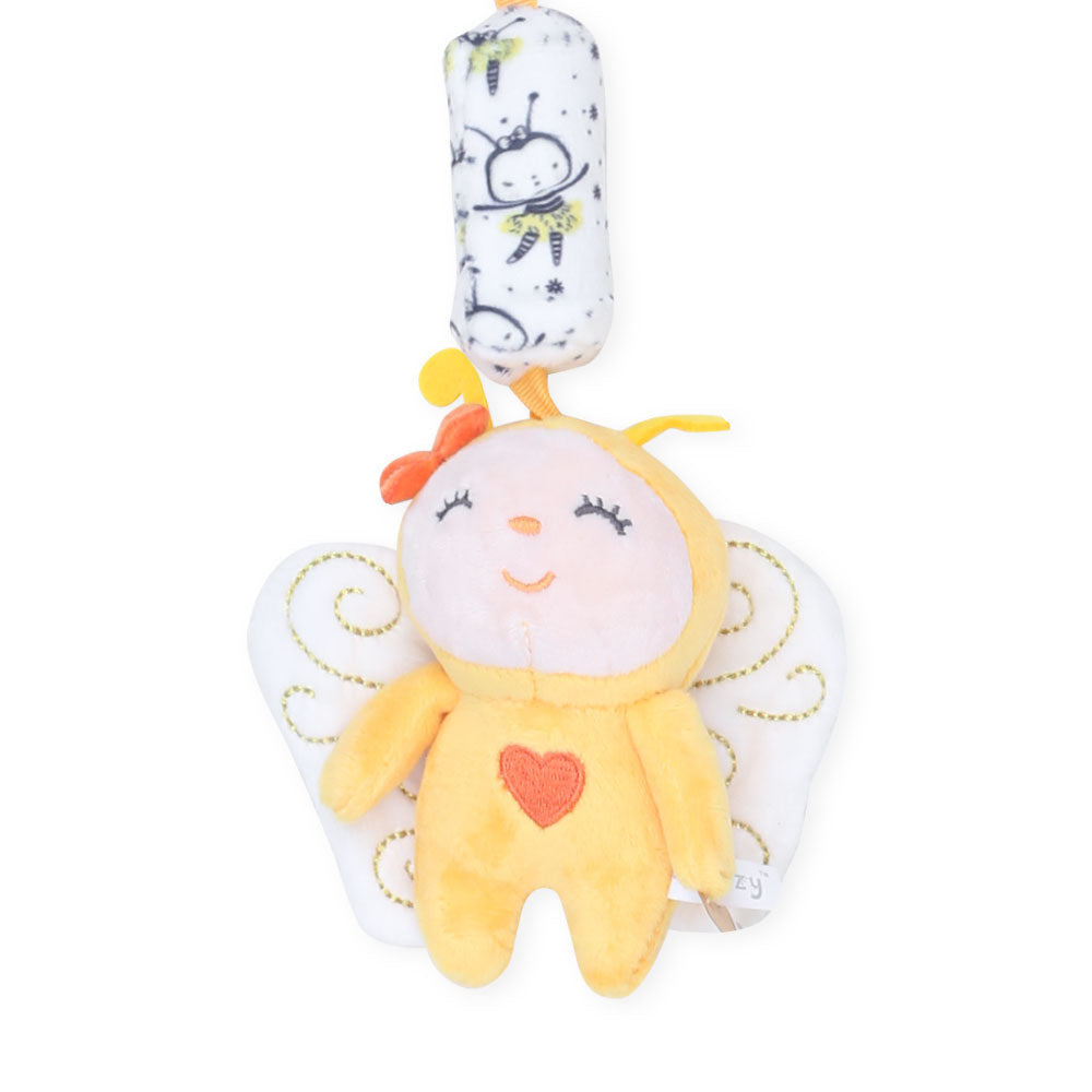 STUFF TOY YELLOW BUMBLE BEE HAND BELL