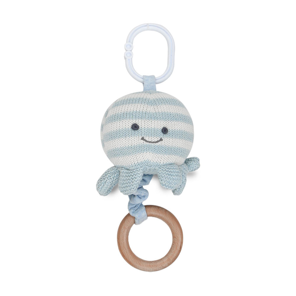 STUFF TOY BLUE OCTOPUS PULL EARTHQUAKE PLUSH