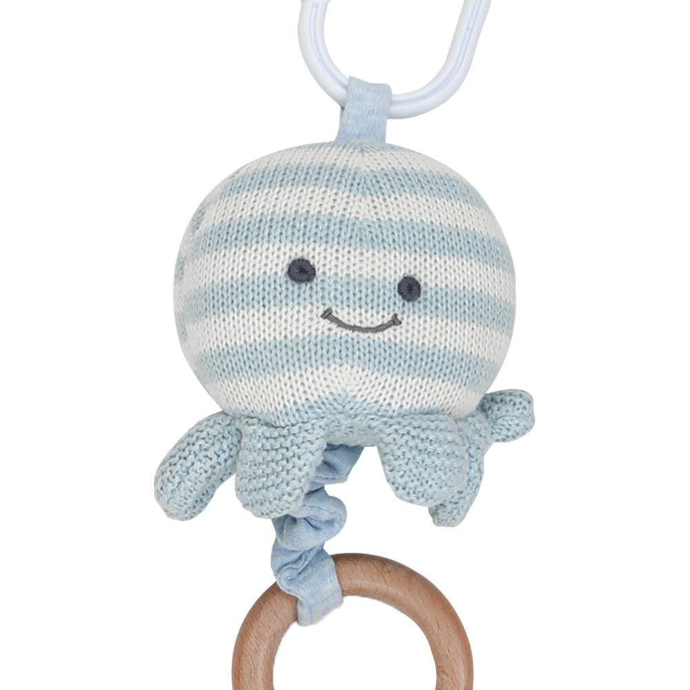 STUFF TOY BLUE OCTOPUS PULL EARTHQUAKE PLUSH