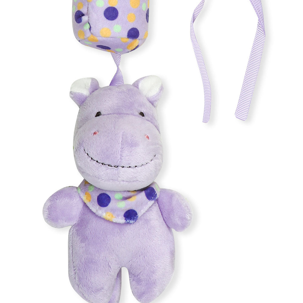 STUFF TOY LAVENDER HIPPO PLUSH BELL