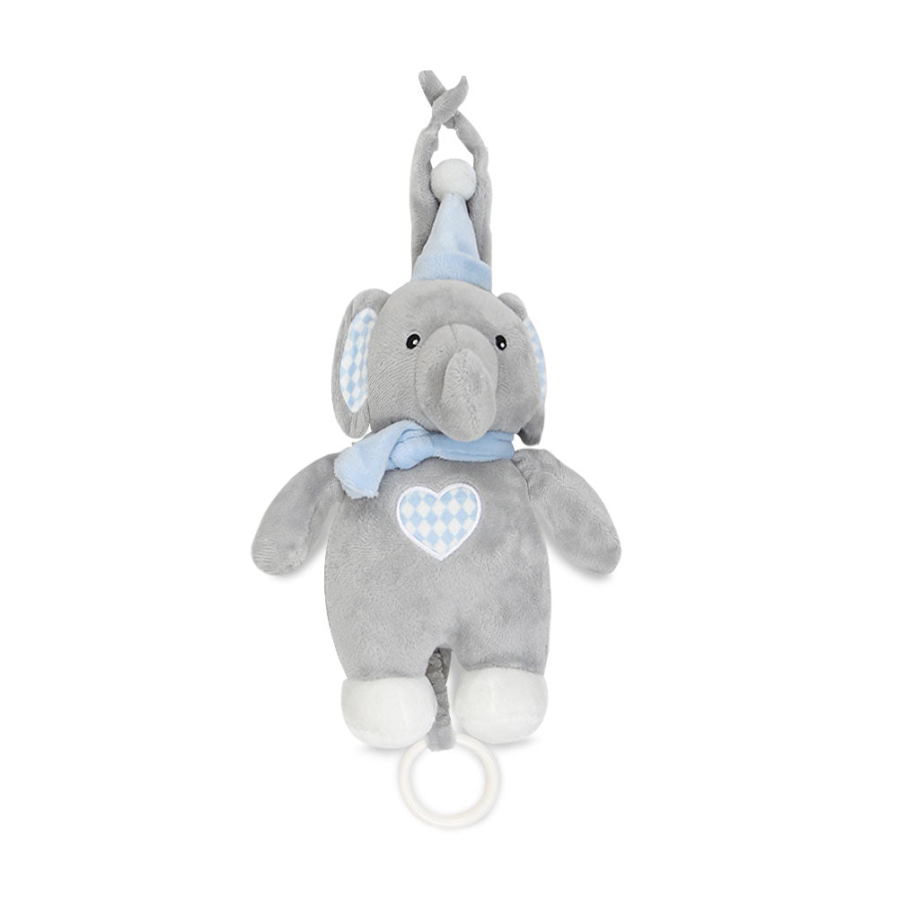 STUFF TOY GREY BABY ELEPHANT MUSIC PLUSH