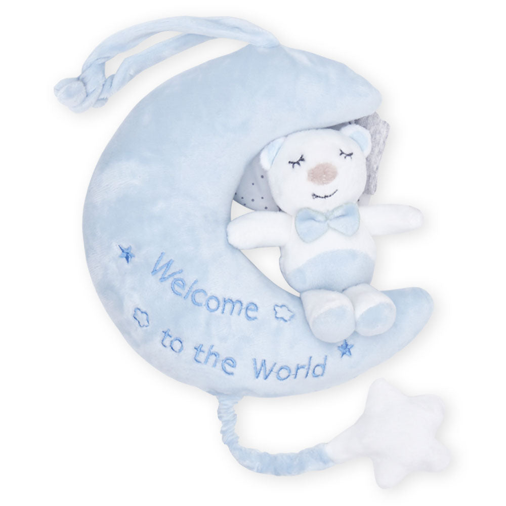 STUFF TOY BLUE TEDDY MUSICAL