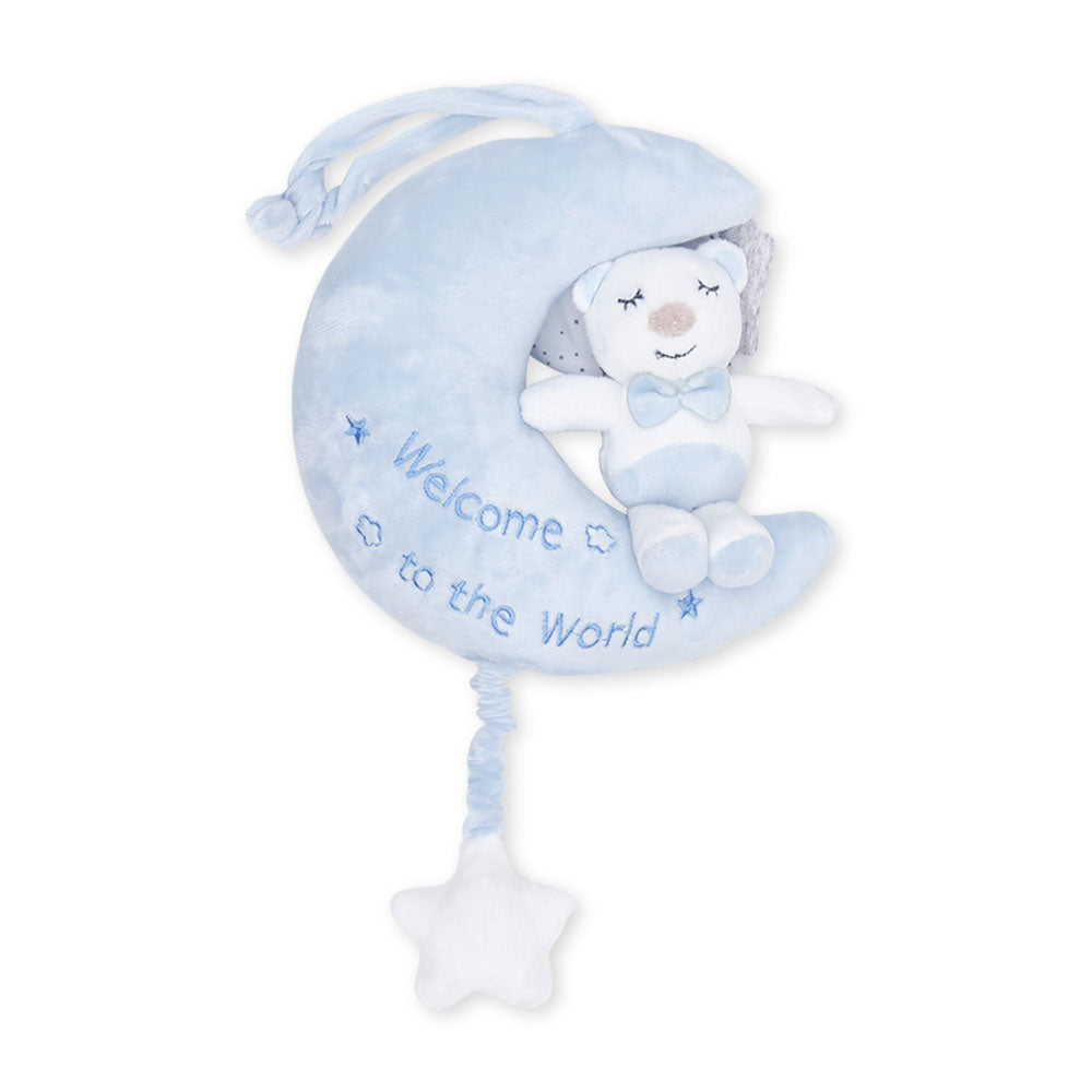 STUFF TOY BLUE TEDDY MUSICAL
