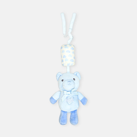 STUFF TOY BLUE TEDDY RATTLE
