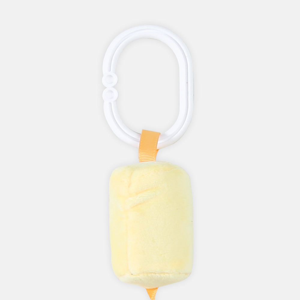 STUFF TOY YELLOW TIGER HANGABLE RATTLE