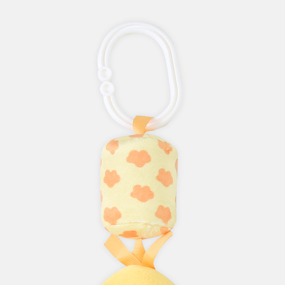 STUFF TOY YELLOW PLUSH CHICK WITH A HANGABLE RATTLE