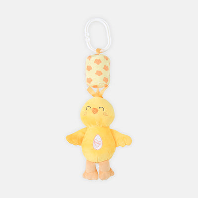 STUFF TOY YELLOW PLUSH CHICK WITH A HANGABLE RATTLE