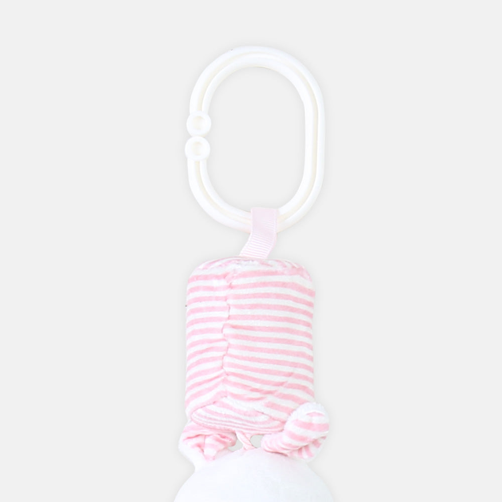 STUFF TOY PINK & WHITE STRIPPED BUNNY