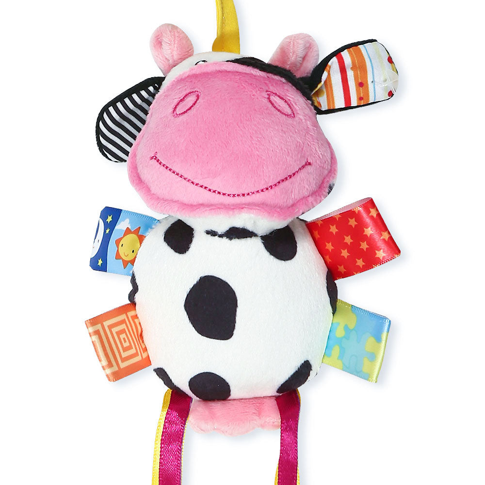 STUFF TOY WHITE COW PLUSH BELL