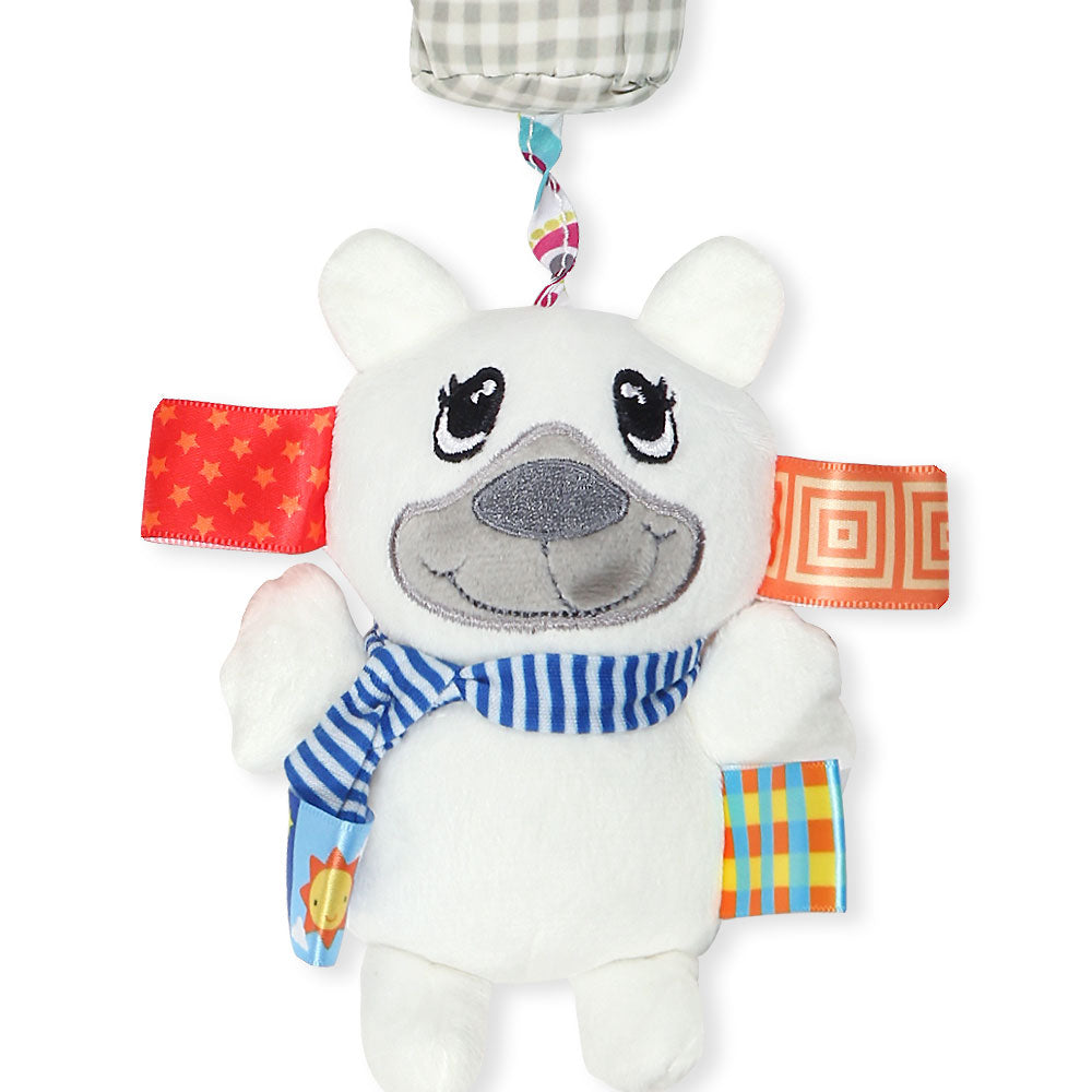 STUFF TOY WHITE TEDDY PLUSH BELL