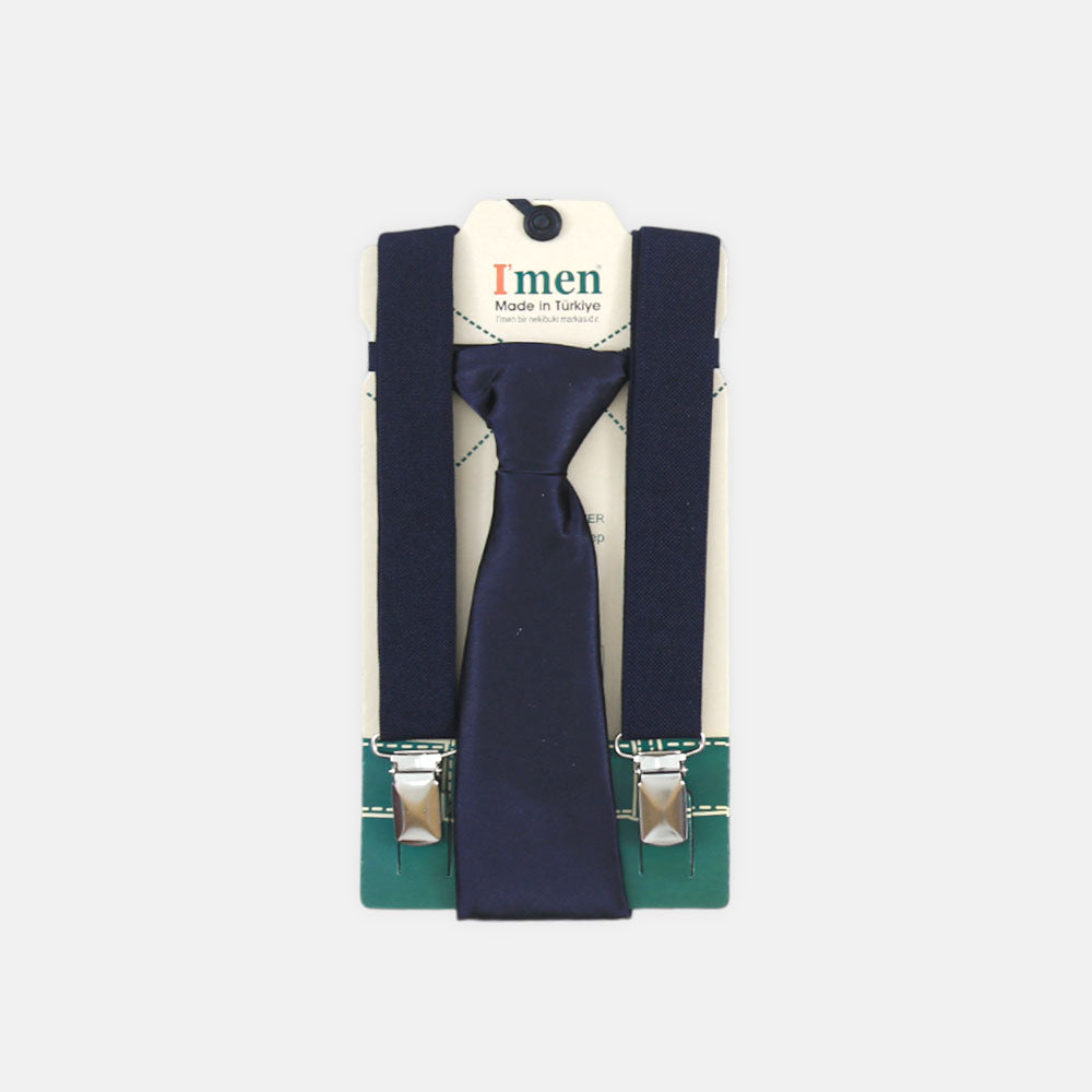 SUSPENDER WITH TIE NAVY BLUE