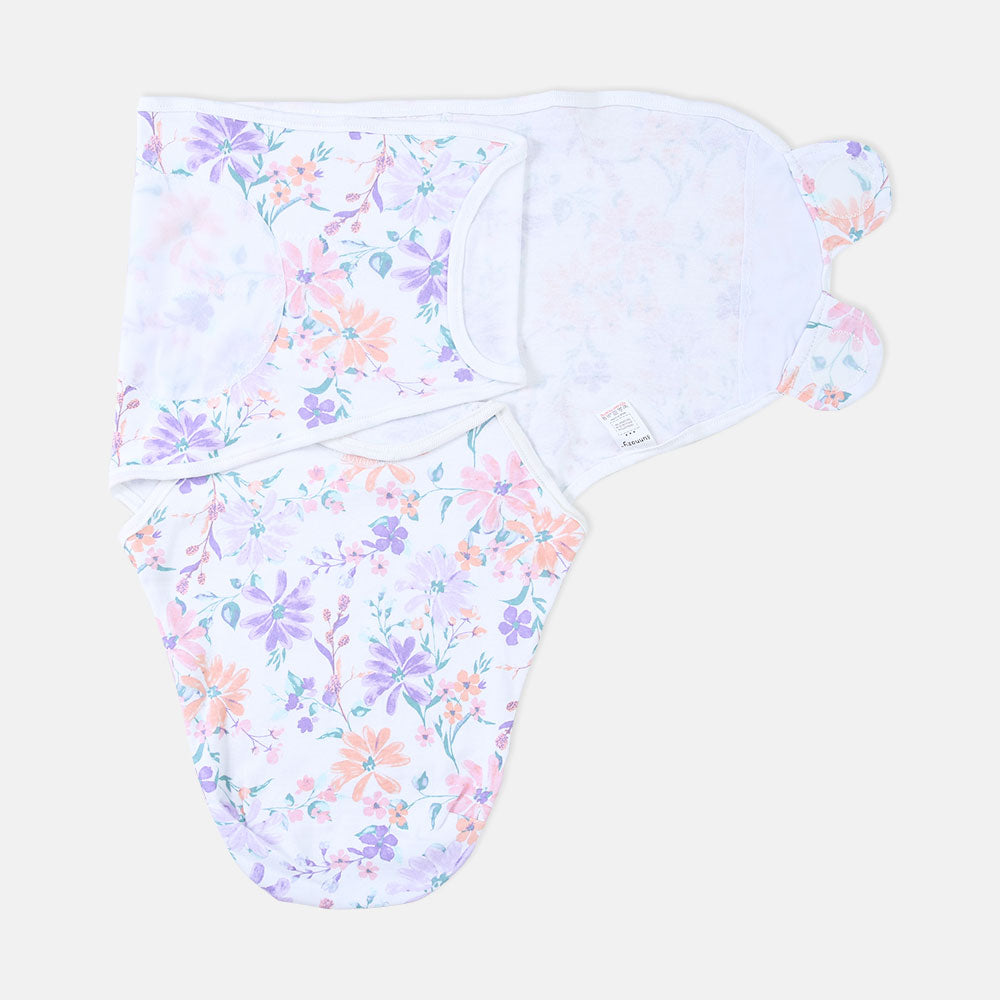 SWADDLE WRAPING SHEET TROPICAL FLORAL PRINTED