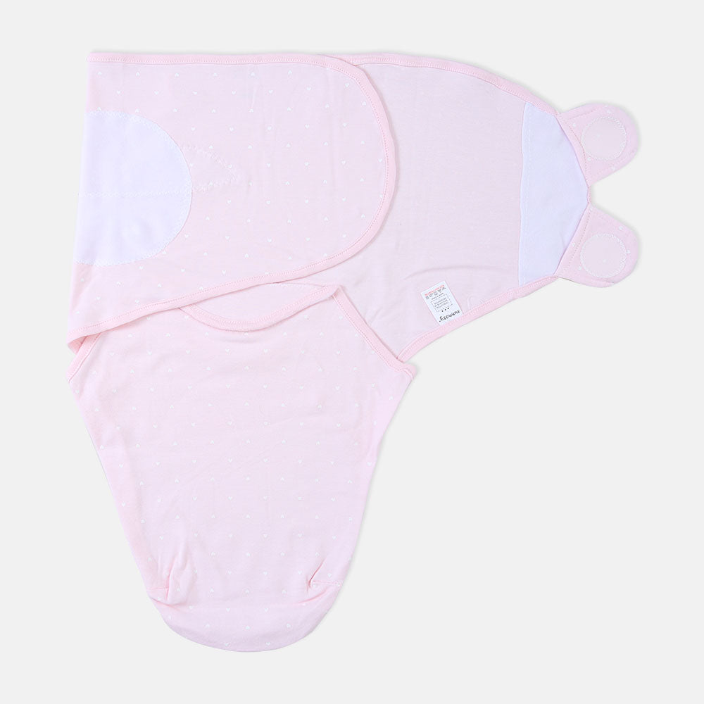 SWADDLE WRAPING SHEET PINK HEART PRINTED