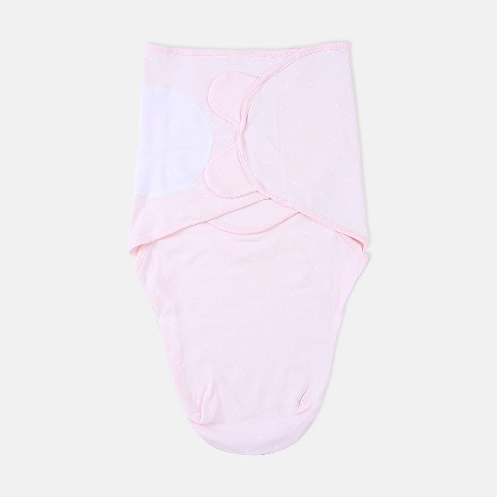 SWADDLE WRAPING SHEET PINK HEART PRINTED