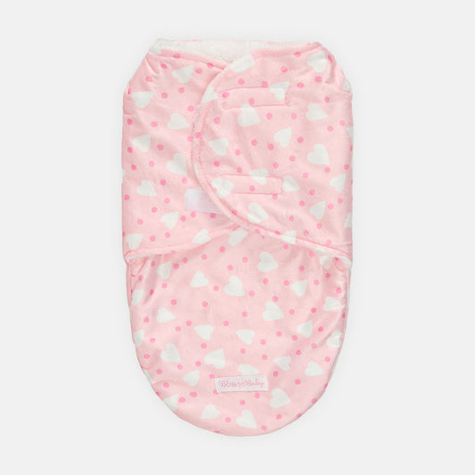 SWADDLE WRAPING SHEET SUPER SOFT PINK HEART PRINTED