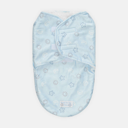 SWADDLE WRAPING SHEET SUPER SOFT SKY BLUE GALAXY PRINT
