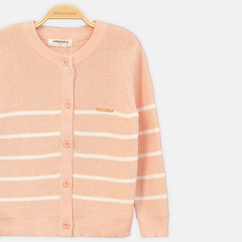 GIRL SWEATER TWILIGHT PEACH STRIPES