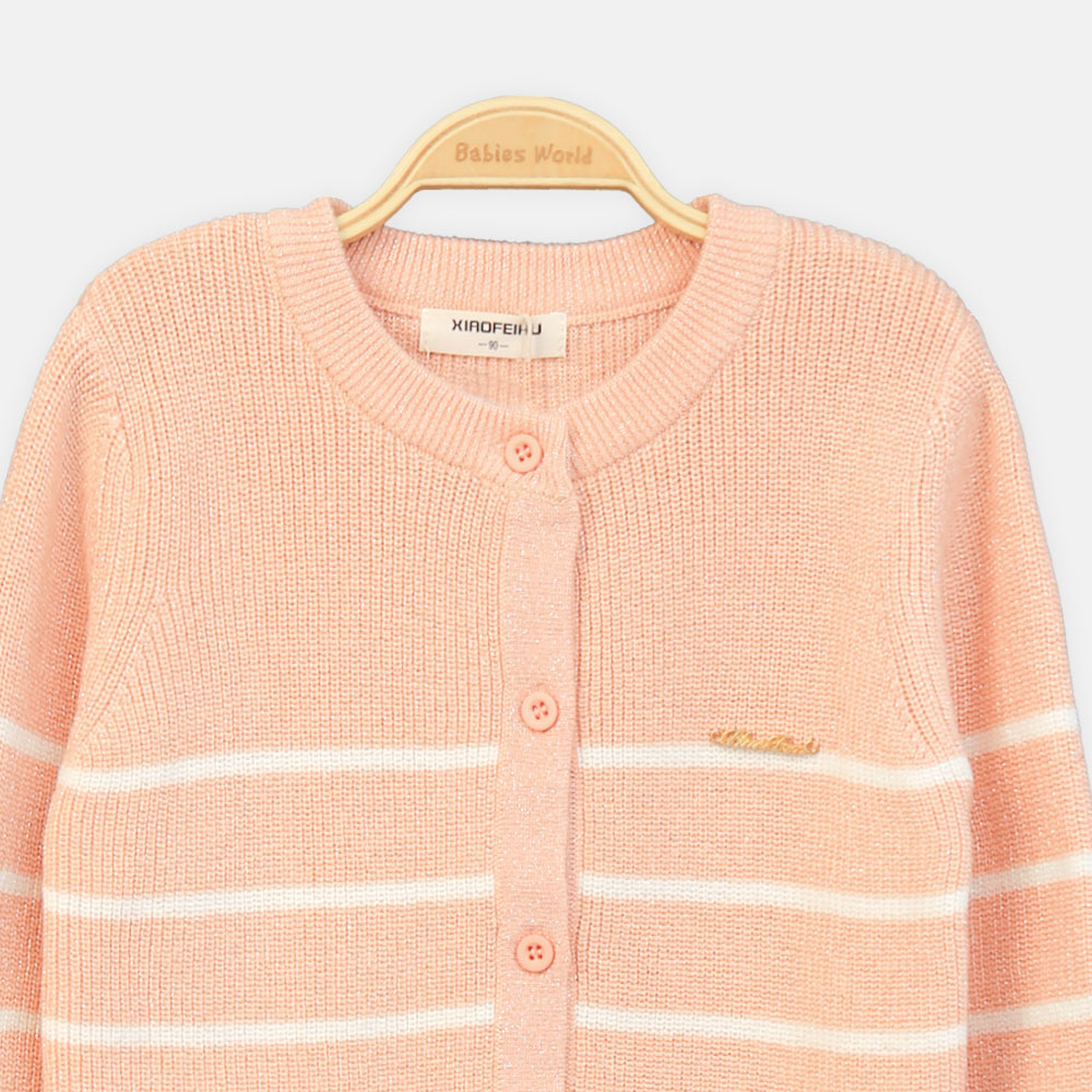 GIRL SWEATER TWILIGHT PEACH STRIPES