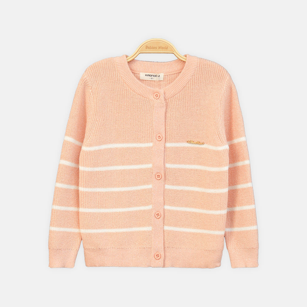 GIRL SWEATER TWILIGHT PEACH STRIPES
