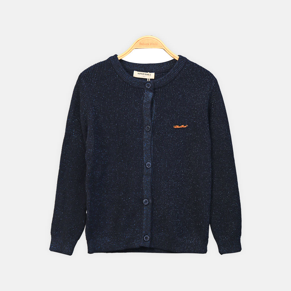 GIRL SWEATER NAVY PUFF
