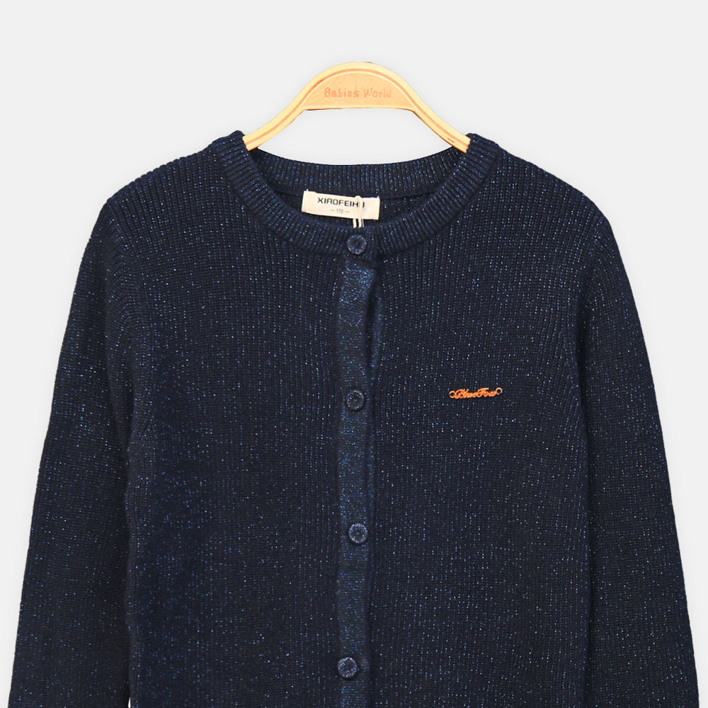 GIRL SWEATER NAVY PUFF