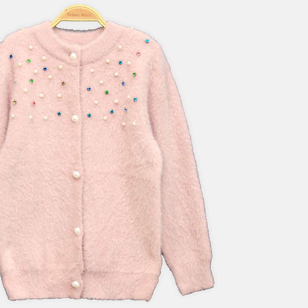 GIRL SWEATER DREAMY GLOW BUTTON-UP