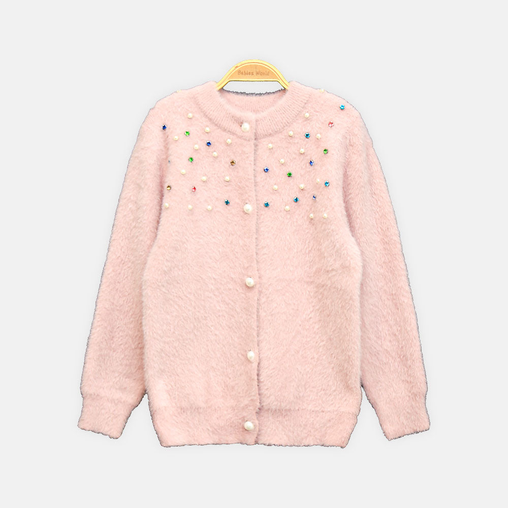 GIRL SWEATER DREAMY GLOW BUTTON-UP