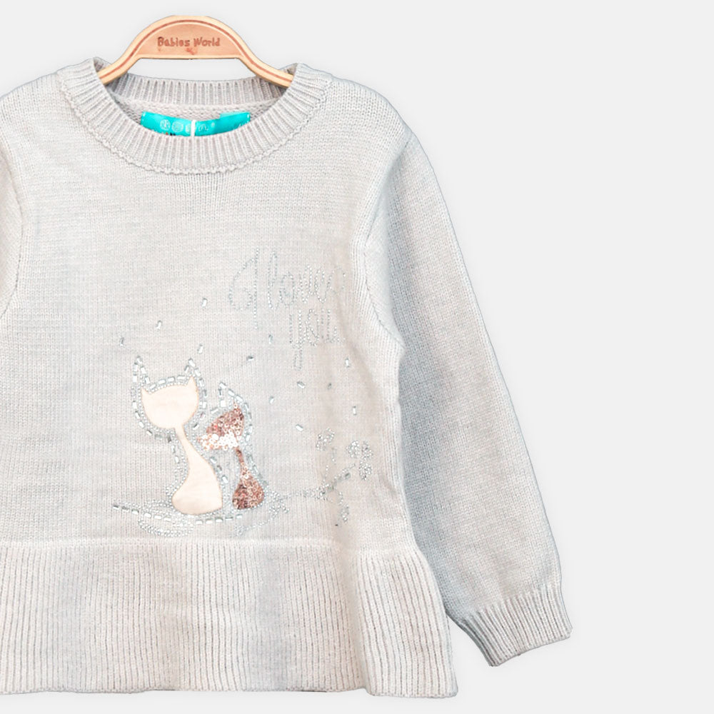 GIRL SWEATER SPARKLE MEOW MOMENTS