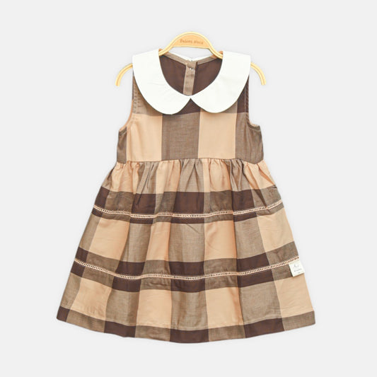Brown Checked Dress