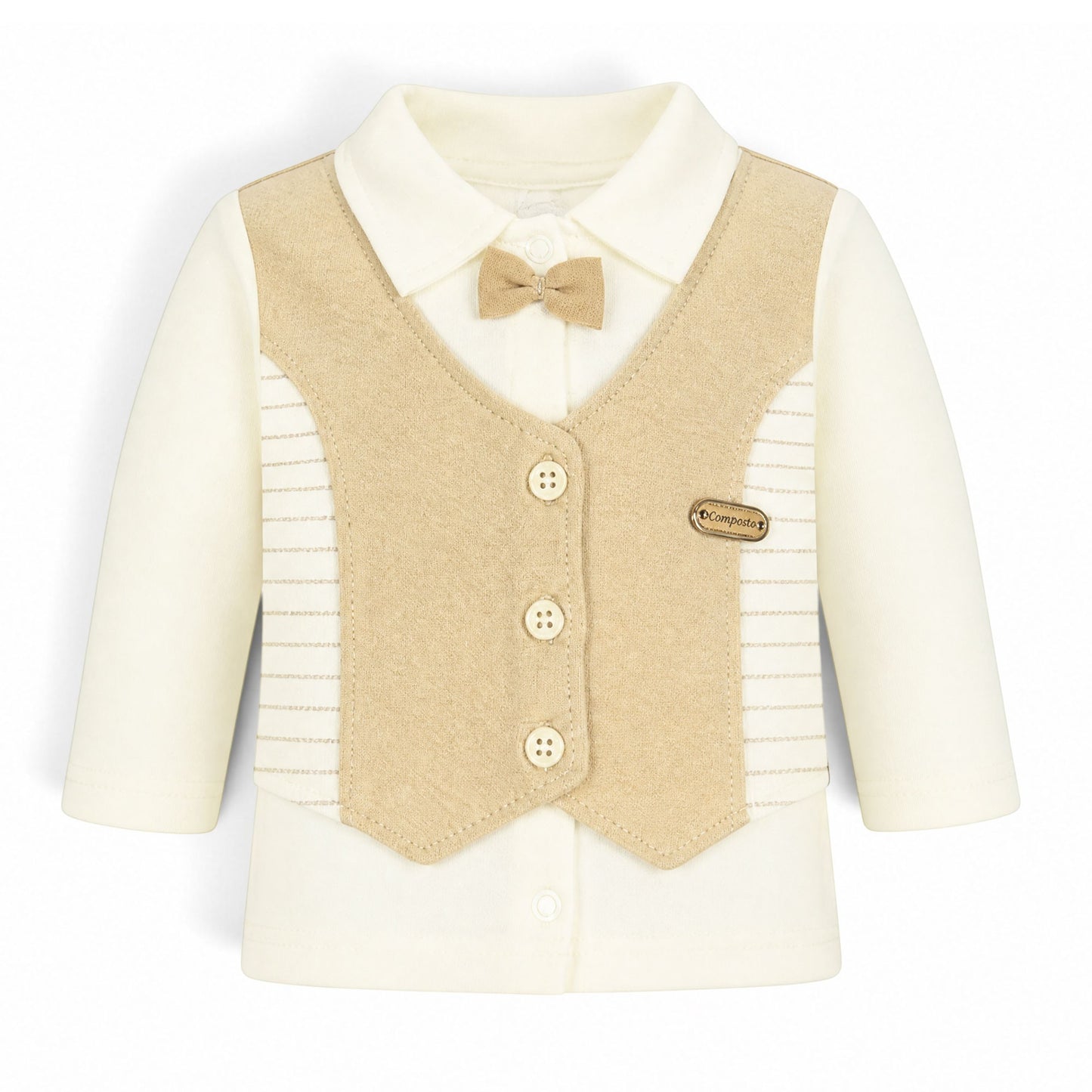 BEIGE VEST STYLE BABY BOY GIFT SET