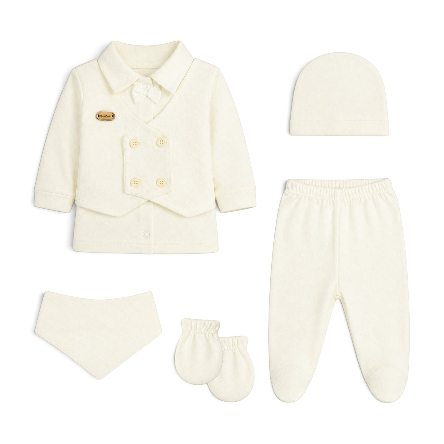 CREAM VEST-STYLE BABY BOY GIFT SET