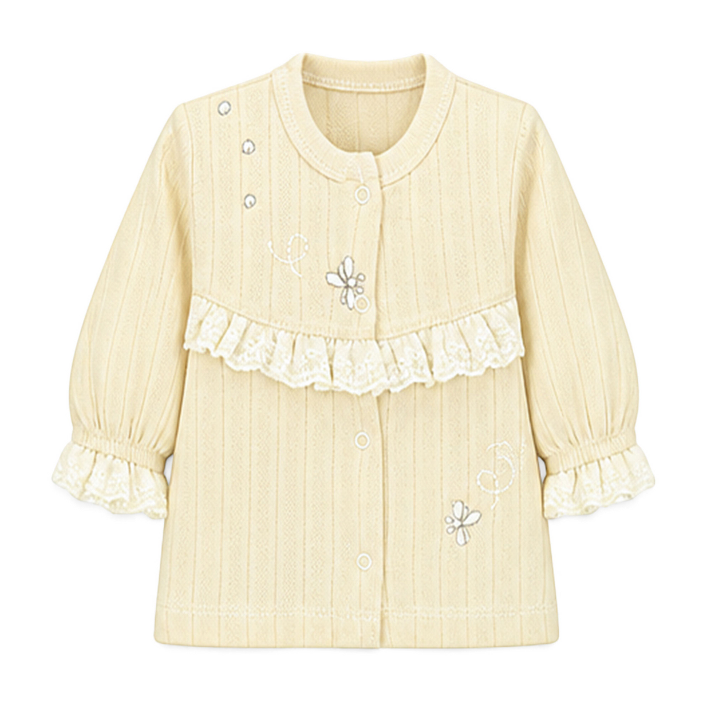 BEIGE LACE-TRIMMED BUTTERFLY BABY GIRL GIFT SET