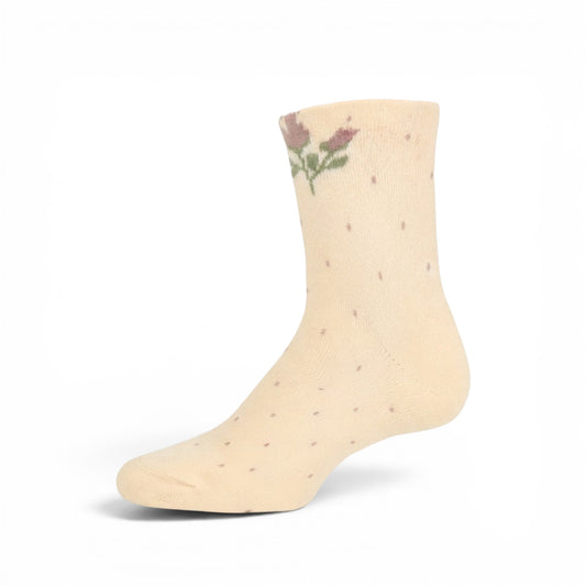 PINK POLKA DOT AND FLORAL GIRL SOCKS