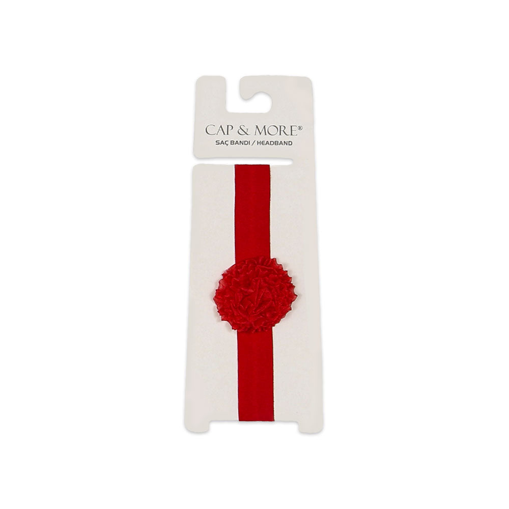 HAIR BAND SCARLET RED SATIN FLOWER