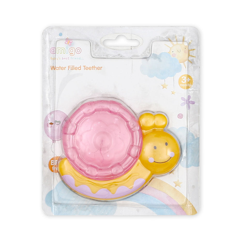 TEETHER PINK SNAIL WATER FILLED